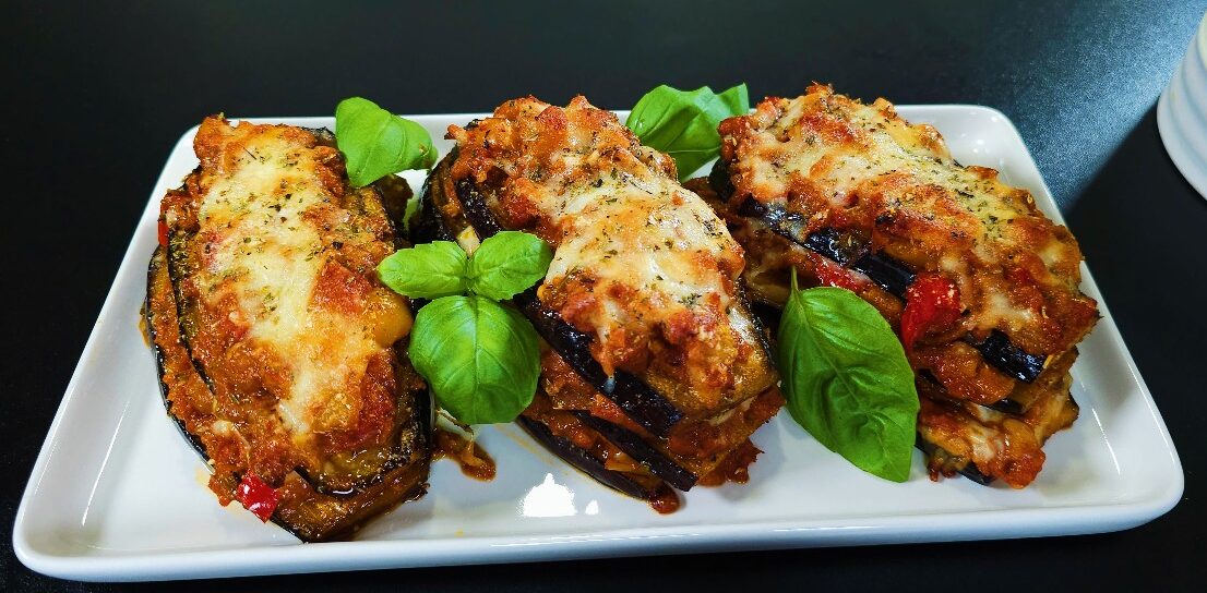 Baked Eggplant with Chickpea Tomato Sauce – A Hearty, Flavor-Packed Dish