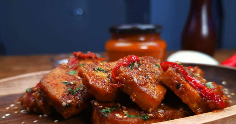 Pan-Fried Tofu with Romesco Sauce | Easy Vegan Dinner Recipe – EP Foodie